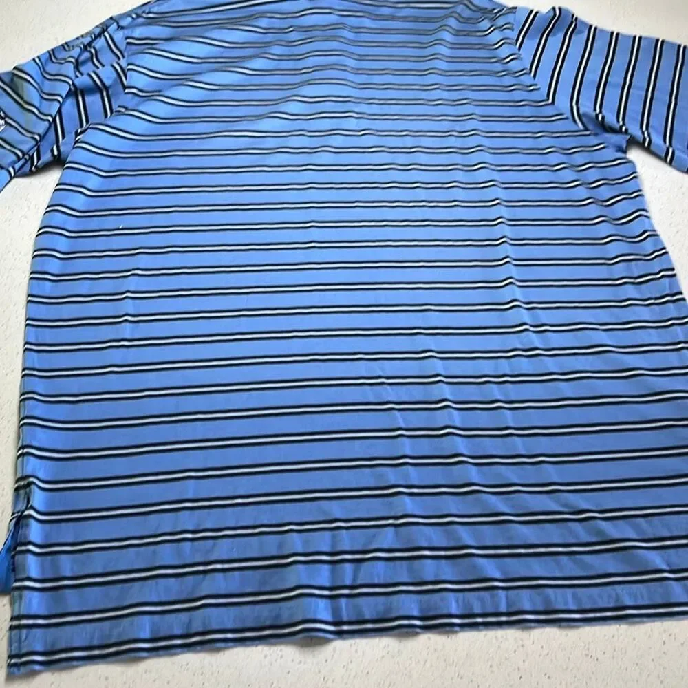 Polo Golf Ralph Lauren Striped 100% Cotton Polo Shirt Mens Large